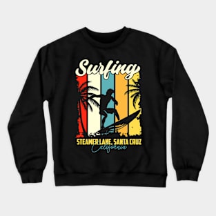 Surfing | Steamer Lane, Santa Cruz, California Crewneck Sweatshirt